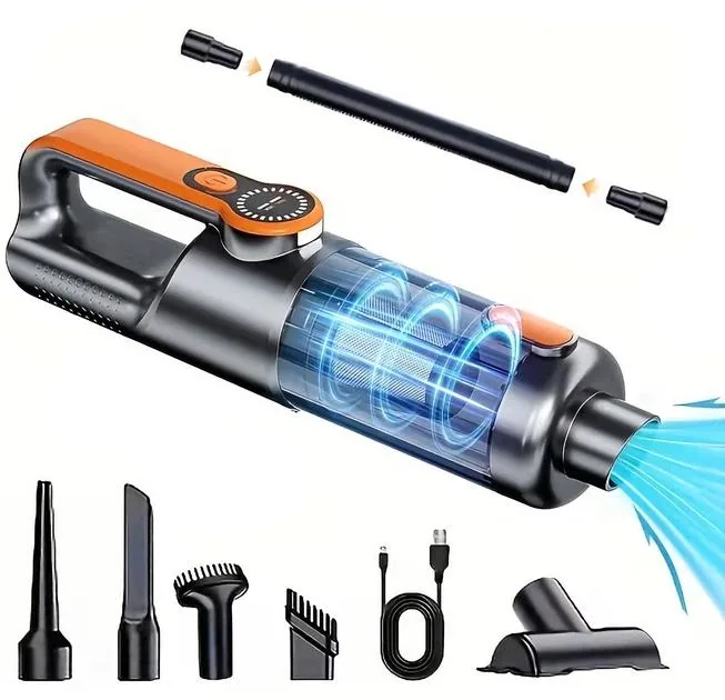 Зображення товару Пилосос автомобільний акумуляторний 6000 мАг, помаранчевий HP-11-1263