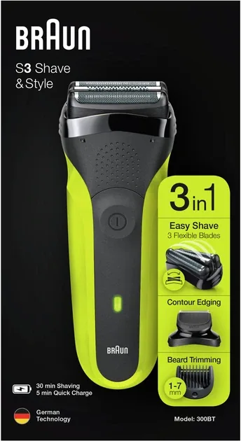 Зображення товару Бритва Braun 300BT Series 3 типу 5408 black/green1