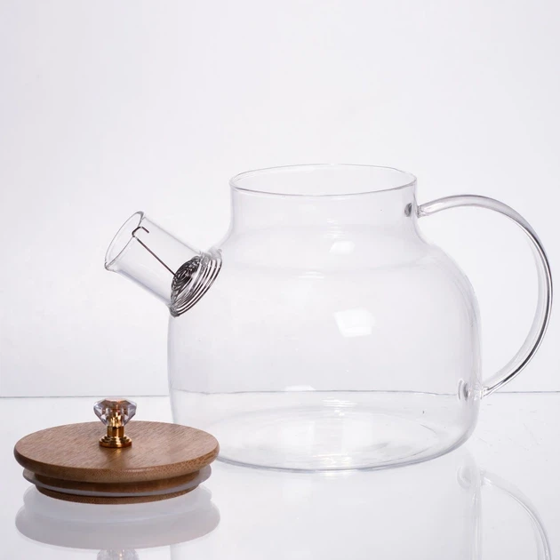 Зображення товару Чайний сервіз із товстого скла 8 предметів з бамбуковою підставкою для чашок 64486-233