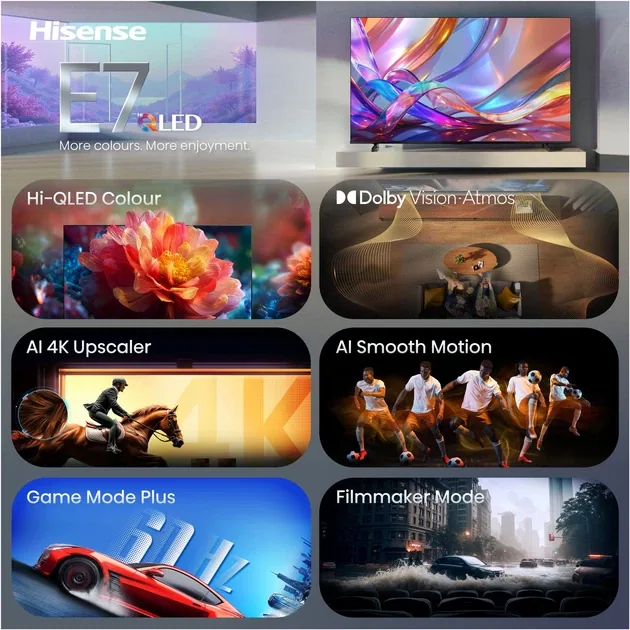 Зображення товару Телевізор Hisense діагональ 43" Qled 43E7S 5