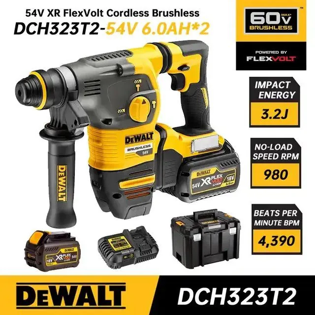 Зображення товару Перфаратор аккумуляторний 3-х режимний безщітковий Dewalt DCH323T21