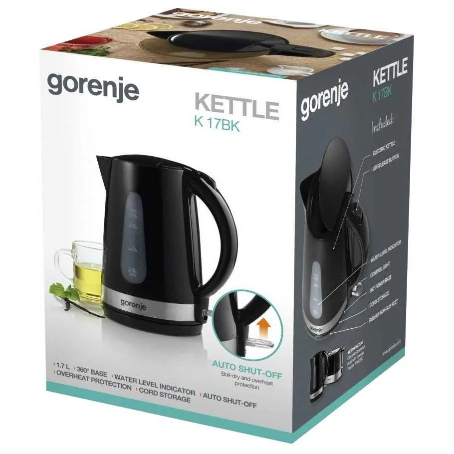 Зображення товару Чайник пластик Gorenje K 17 BK1