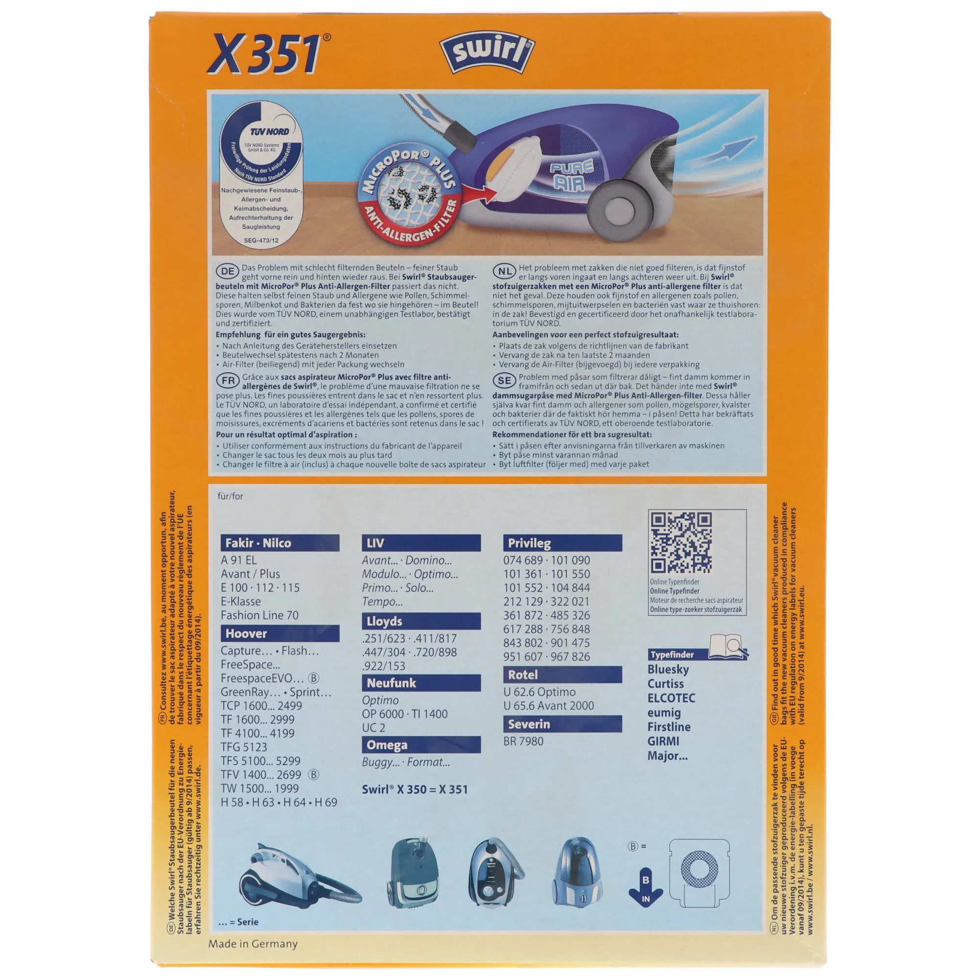 Зображення товару Мішок для пилос. Swirl Swirl X3511