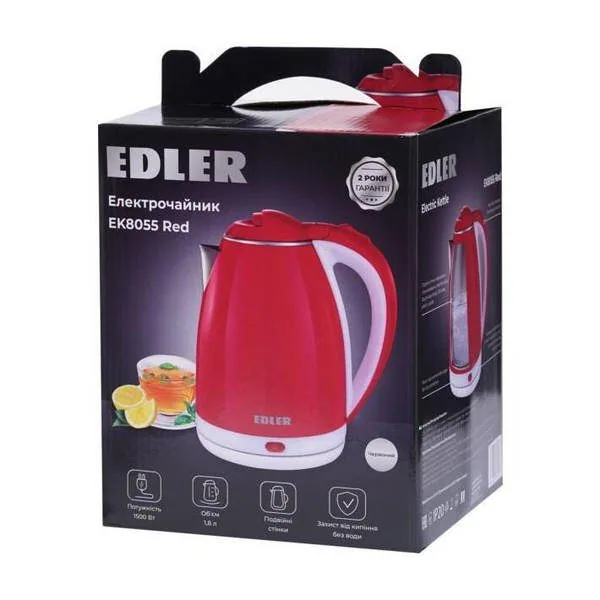 Зображення товару Чайник пластик Edler EK-8055 Red1