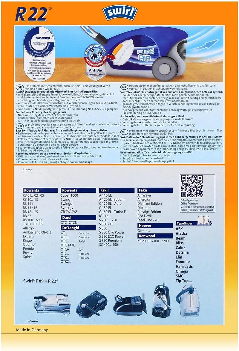 Зображення товару Мішок для пилос. Swirl Swirl R221