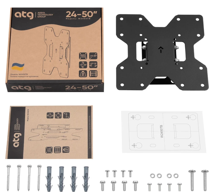 Зображення товару Кронштейн похило-поворотний для тв ATG 24"-50" W2450TB3
